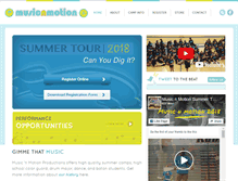 Tablet Screenshot of musicnmotion.org